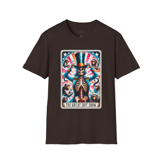 The Great Shit Show Tarot Skeleton T-Shirt Dark Chocolate / M gift_idea unique_gift personalised_gift