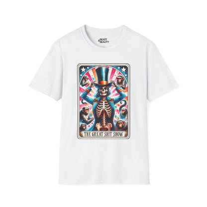 The Great Shit Show Tarot Skeleton T-Shirt White / S gift_idea unique_gift personalised_gift