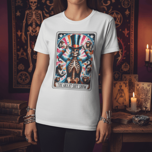 The Great Shit Show Tarot Skeleton T-Shirt gift_idea unique_gift personalised_gift
