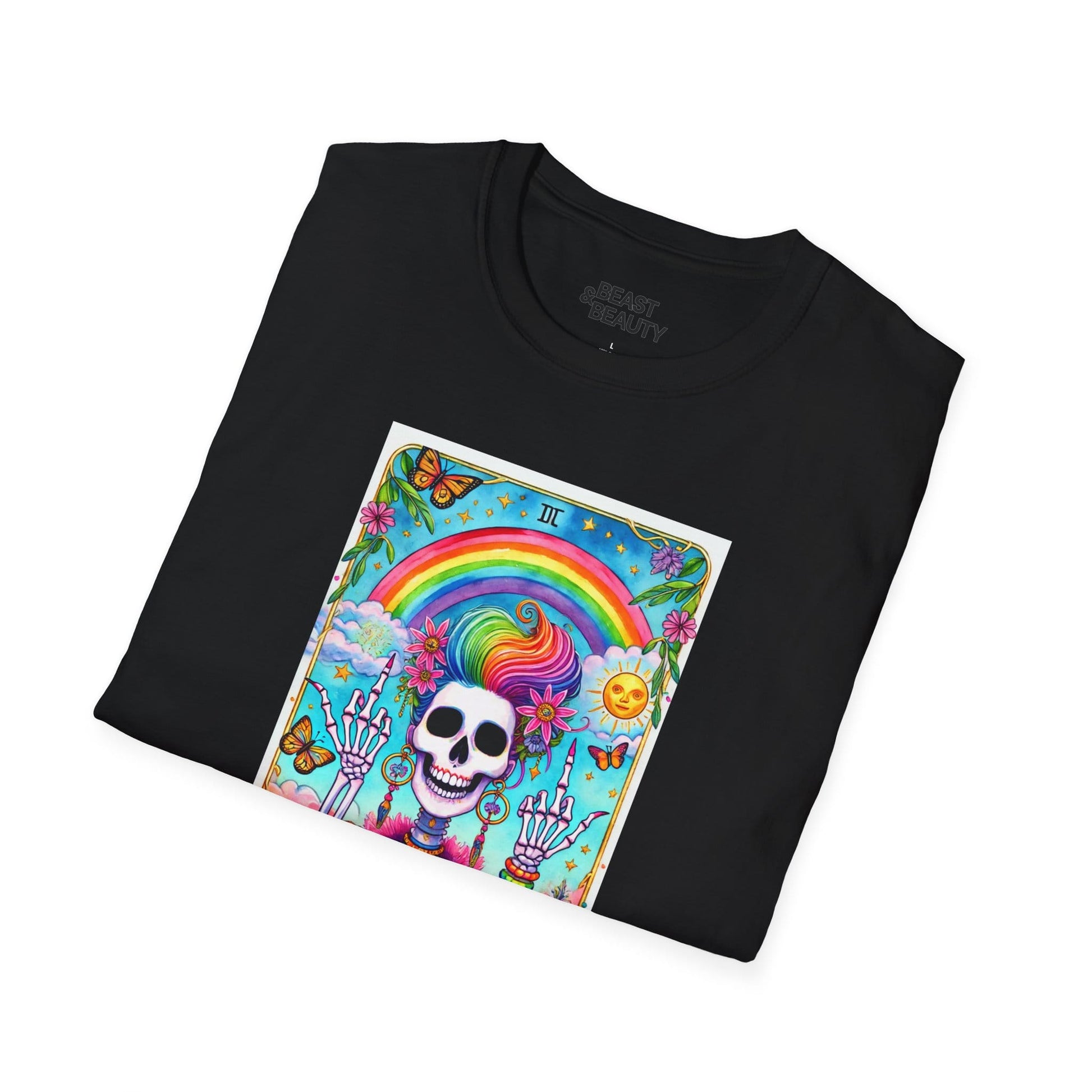 The IDGAF Skeleton Tarot Card Graphic T-Shirt gift_idea unique_gift personalised_gift