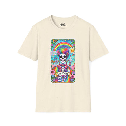 The IDGAF Skeleton Tarot Card Graphic T-Shirt Natural / M gift_idea unique_gift personalised_gift