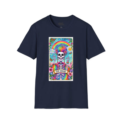 The IDGAF Skeleton Tarot Card Graphic T-Shirt Navy / S gift_idea unique_gift personalised_gift