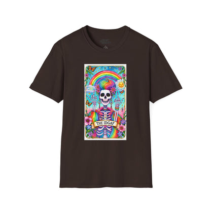 The IDGAF Skeleton Tarot Card Graphic T-Shirt Dark Chocolate / S gift_idea unique_gift personalised_gift