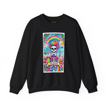 The IDGAF Skeleton Tarot Card Sweatshirt Black / S gift_idea unique_gift personalised_gift