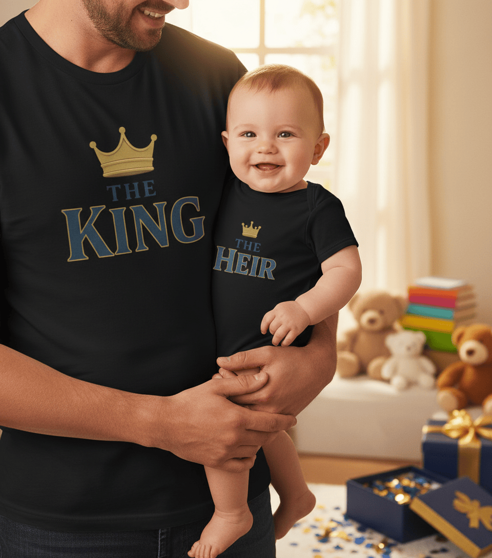 The King & The Heir Matching T-Shirt Gift Set gift_idea unique_gift personalised_gift