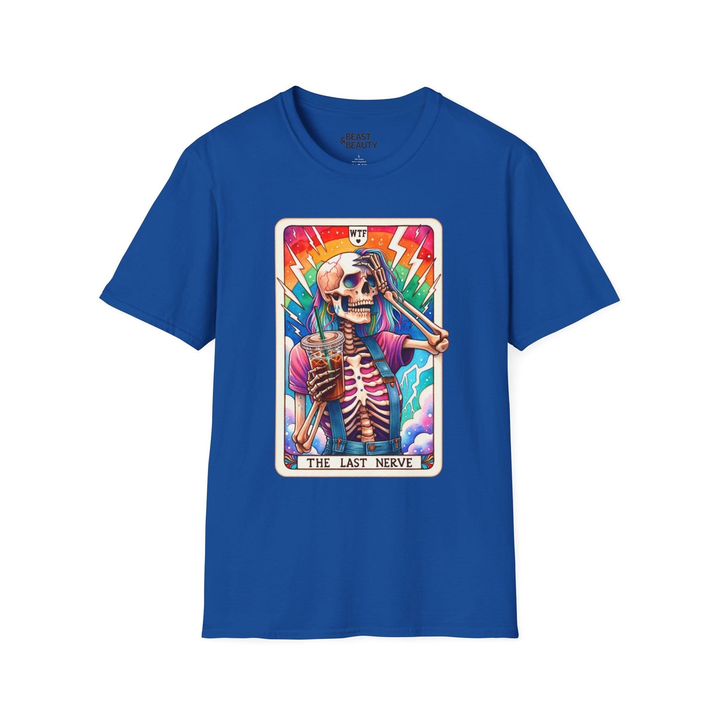 The Last Nerve Skeleton Tarot T-Shirt Royal / S gift_idea unique_gift personalised_gift