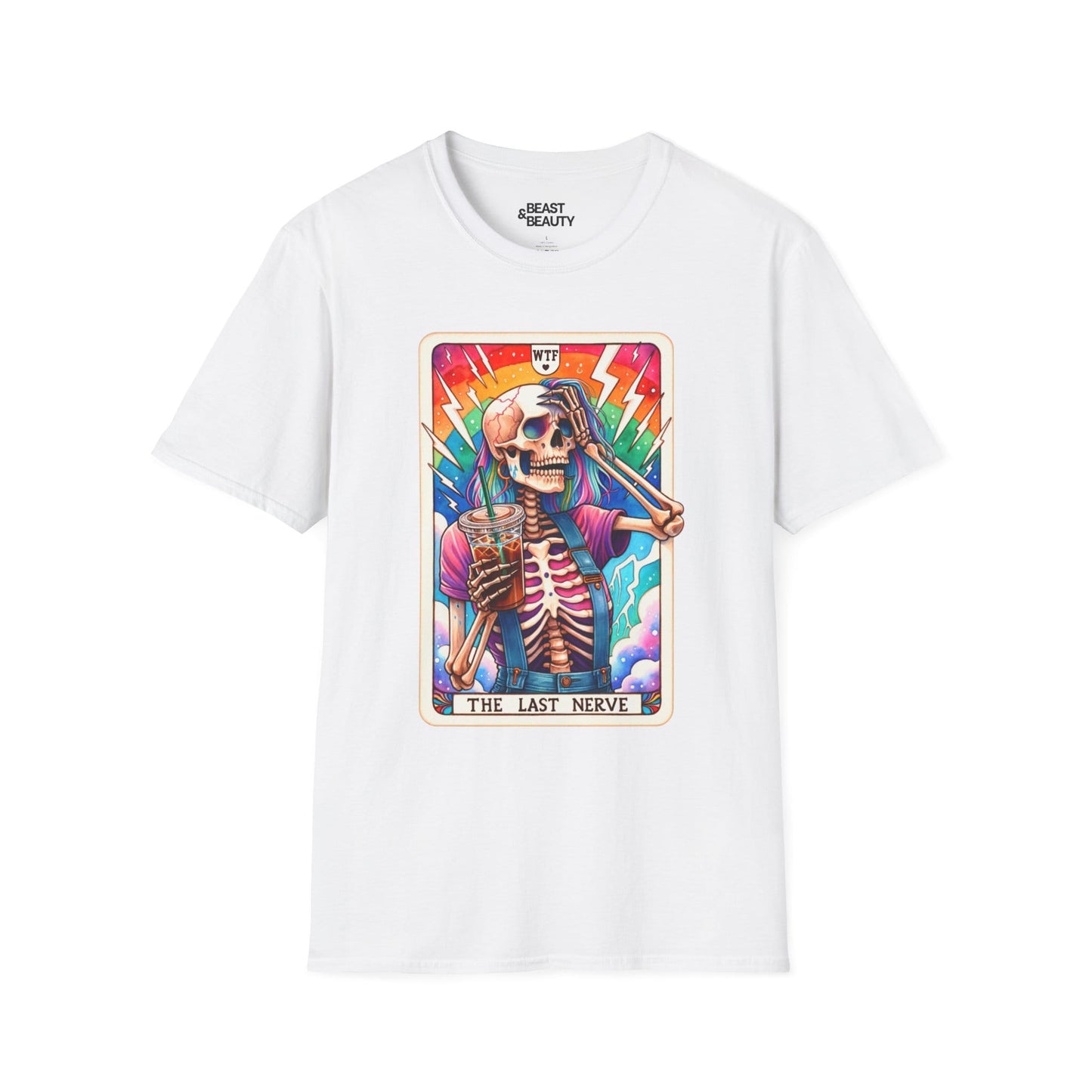 The Last Nerve Skeleton Tarot T-Shirt White / S gift_idea unique_gift personalised_gift
