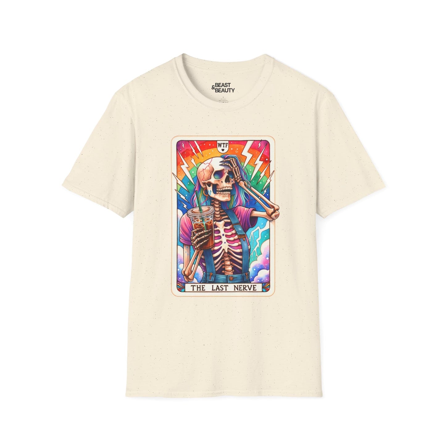 The Last Nerve Skeleton Tarot T-Shirt Natural / M gift_idea unique_gift personalised_gift