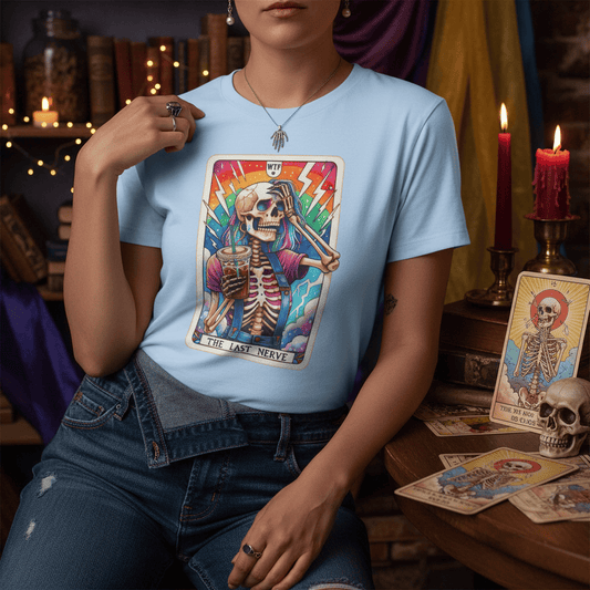 The Last Nerve Skeleton Tarot T-Shirt gift_idea unique_gift personalised_gift