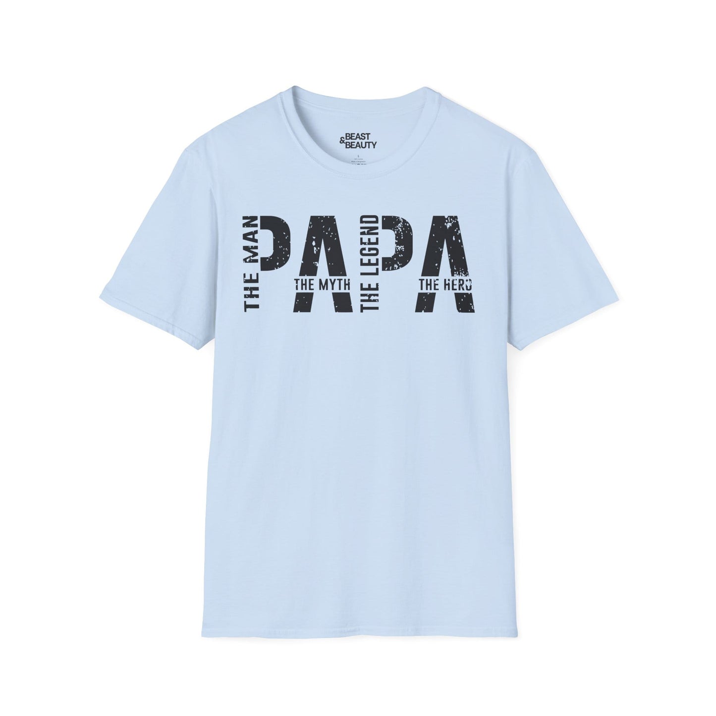 the man the myth the legend dad the hero t-shirt light blue t-shirt uk Father's Day gift idea