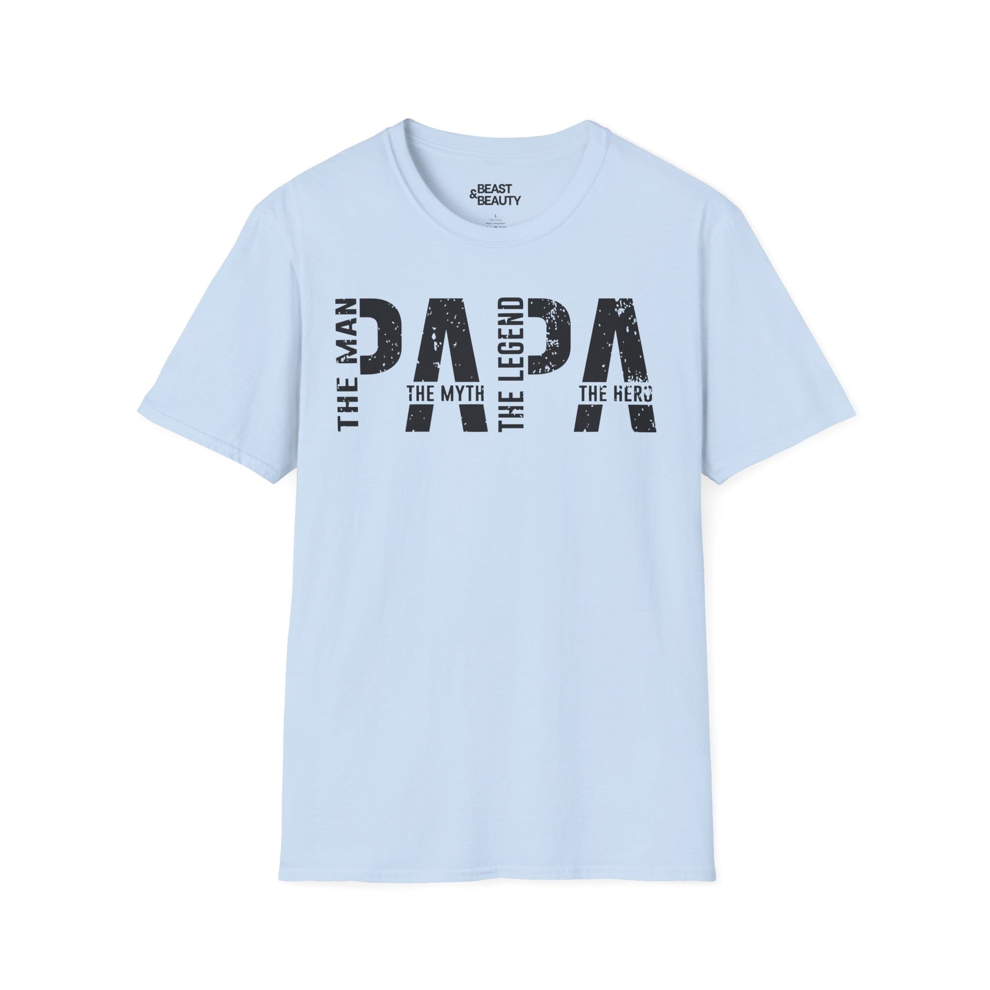 the man the myth the legend dad the hero t-shirt light blue t-shirt uk Father's Day gift idea