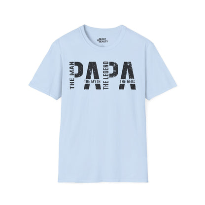 the man the myth the legend dad the hero t-shirt light blue t-shirt uk Father's Day gift idea