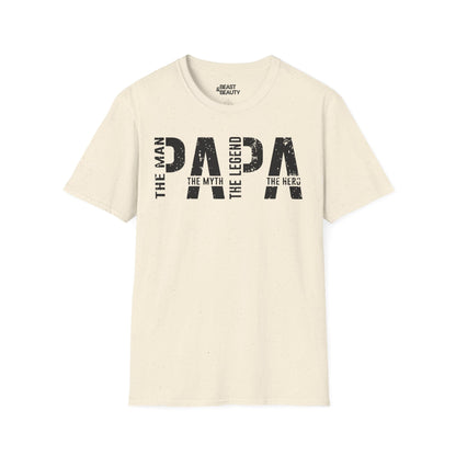 the man the myth the legend dad the hero t-shirt natural t-shirt uk Father's Day gift idea