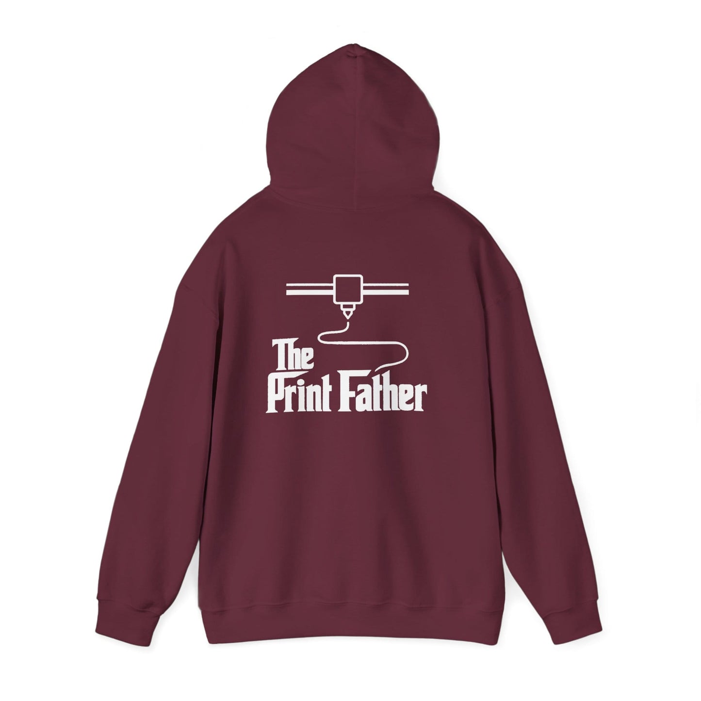 The Print Father Hoodie - Funny Godfather 3D Printing Gift S / Maroon gift_idea unique_gift personalised_gift