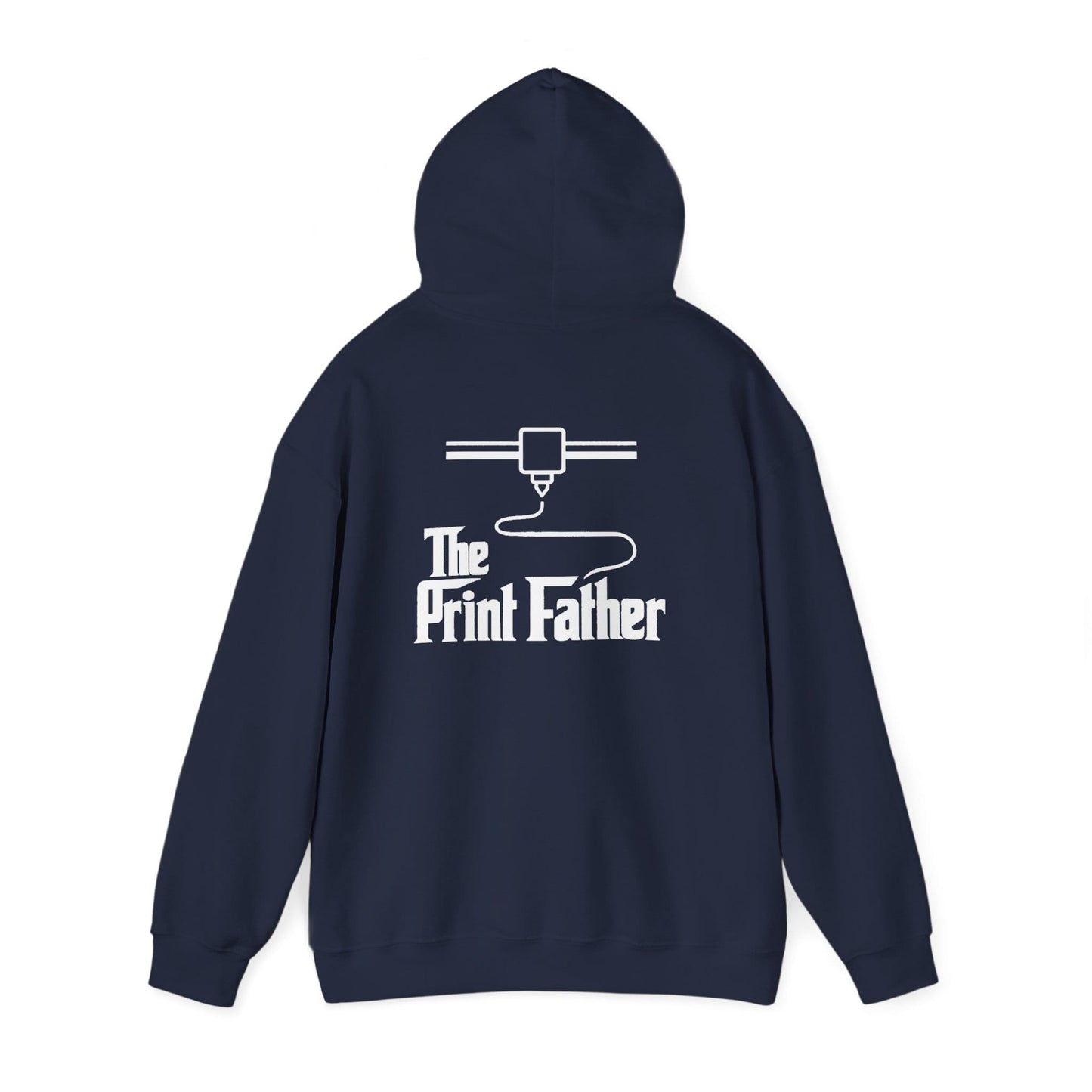 The Print Father Hoodie - Funny Godfather 3D Printing Gift S / Navy gift_idea unique_gift personalised_gift