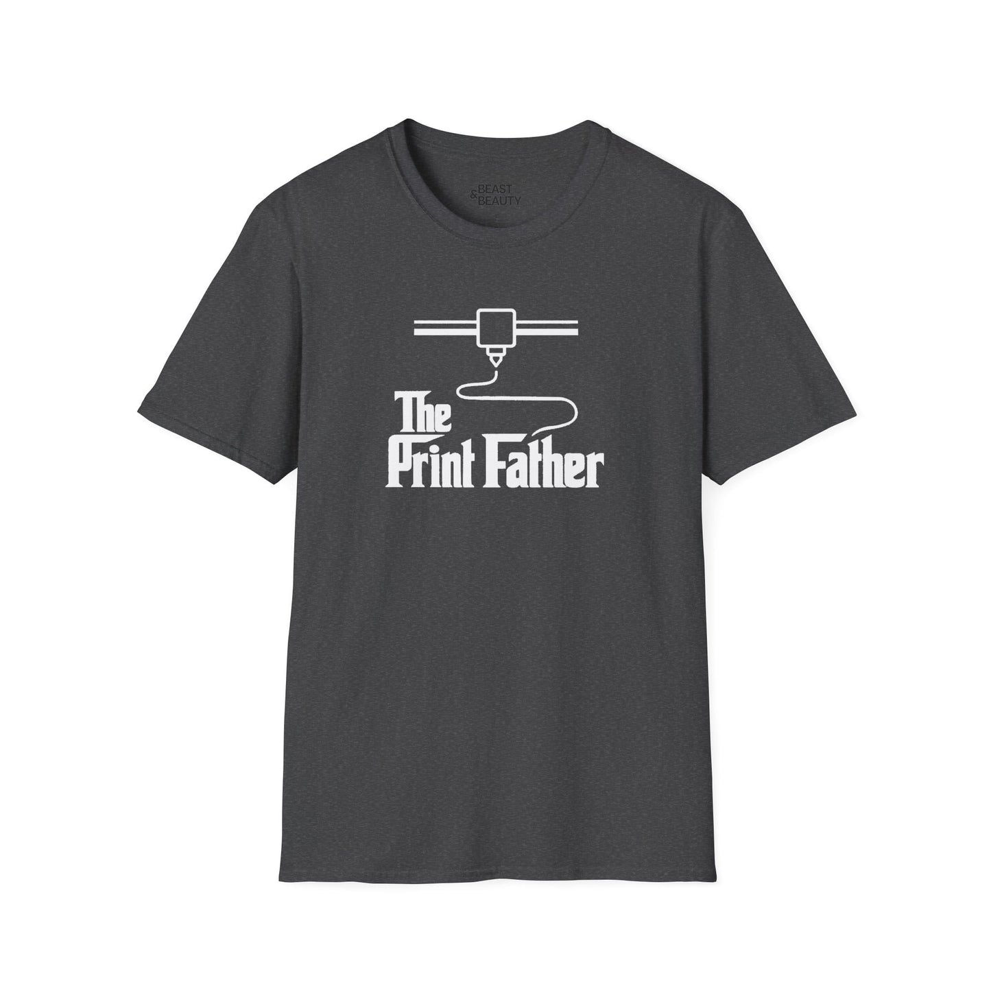 The Print Father T-Shirt - Funny Godfather 3D Printing Gift Dark Heather / S gift_idea unique_gift personalised_gift
