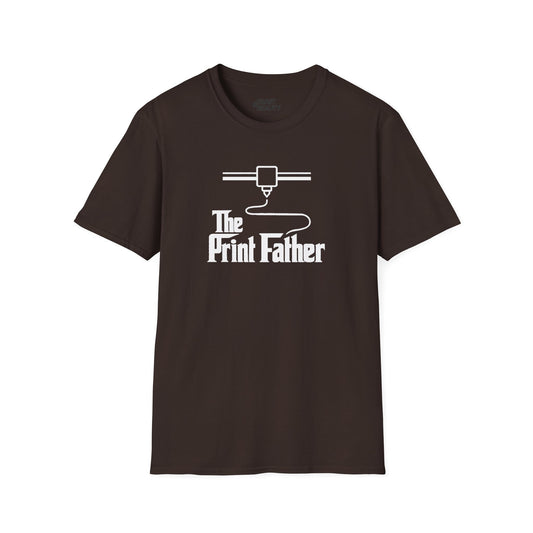 The Print Father T-Shirt - Funny Godfather 3D Printing Gift Dark Chocolate / S gift_idea unique_gift personalised_gift