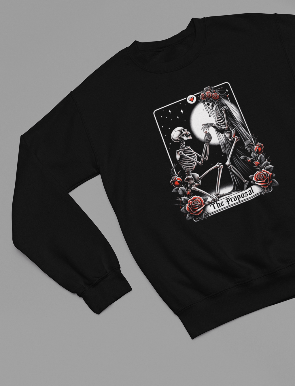 The Proposal Gothic Tarot Shirt | Skeleton Wedding Tee or Sweatshirt Sweatshirt / small / Black gift_idea unique_gift personalised_gift