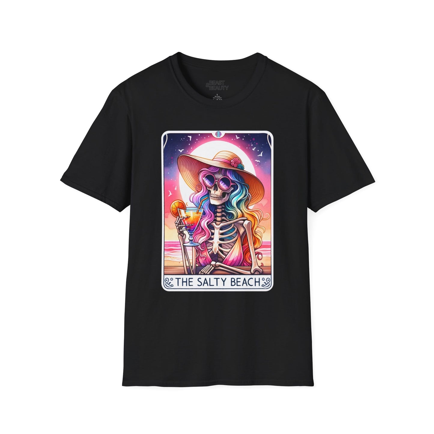 The Salty Beach Tarot Graphic T-Shirt Black / S gift_idea unique_gift personalised_gift
