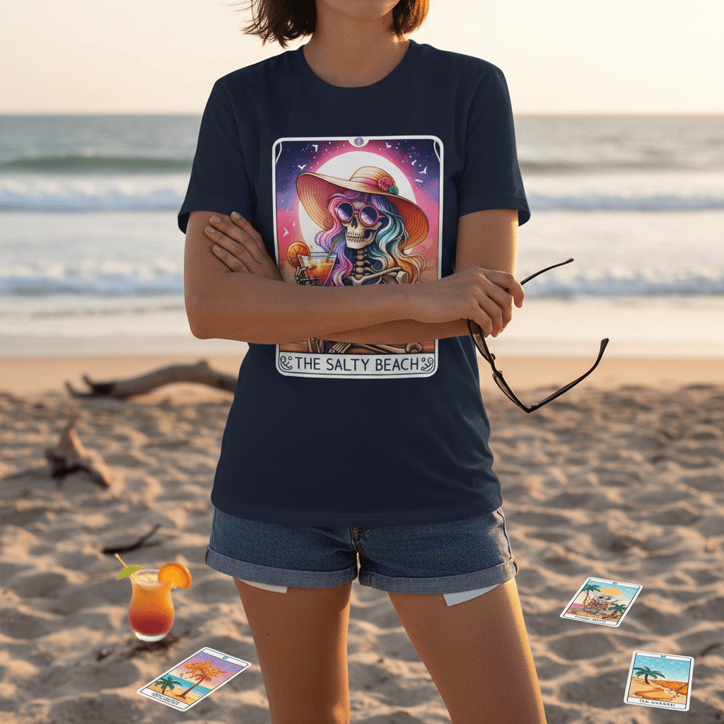 The Salty Beach Tarot Graphic T-Shirt gift_idea unique_gift personalised_gift