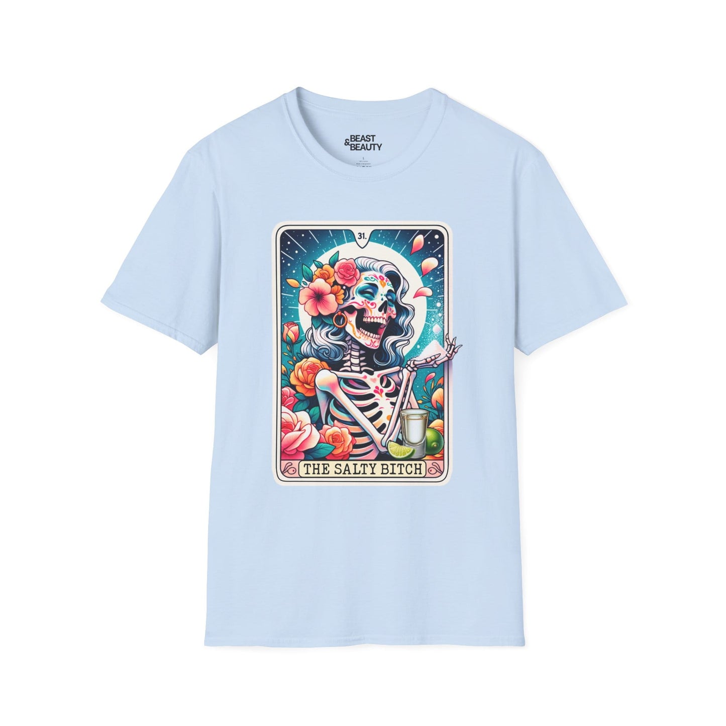 The Salty Bitch Tarot Graphic T-Shirt Light Blue / S gift_idea unique_gift personalised_gift
