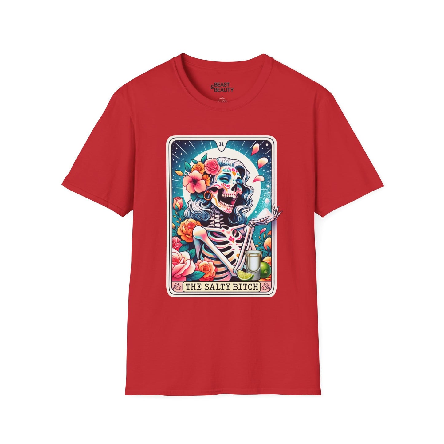 The Salty Bitch Tarot Graphic T-Shirt Red / S gift_idea unique_gift personalised_gift