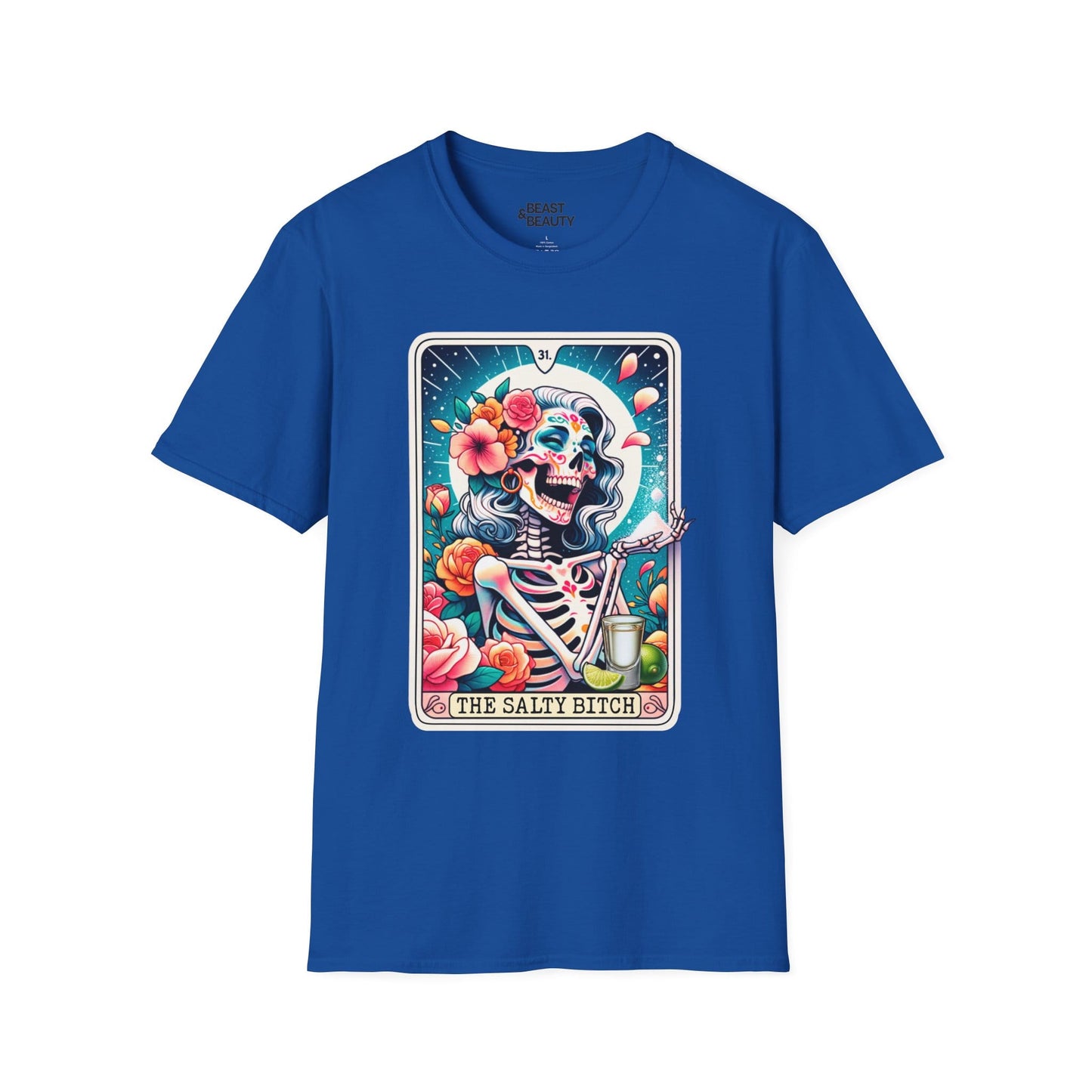 The Salty Bitch Tarot Graphic T-Shirt Royal / S gift_idea unique_gift personalised_gift