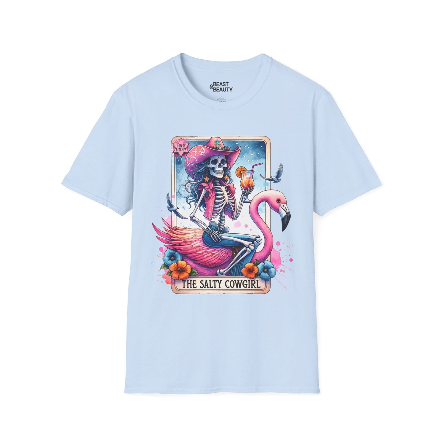 The Salty Cowgirl Tarot Graphic T-Shirt Light Blue / S gift_idea unique_gift personalised_gift