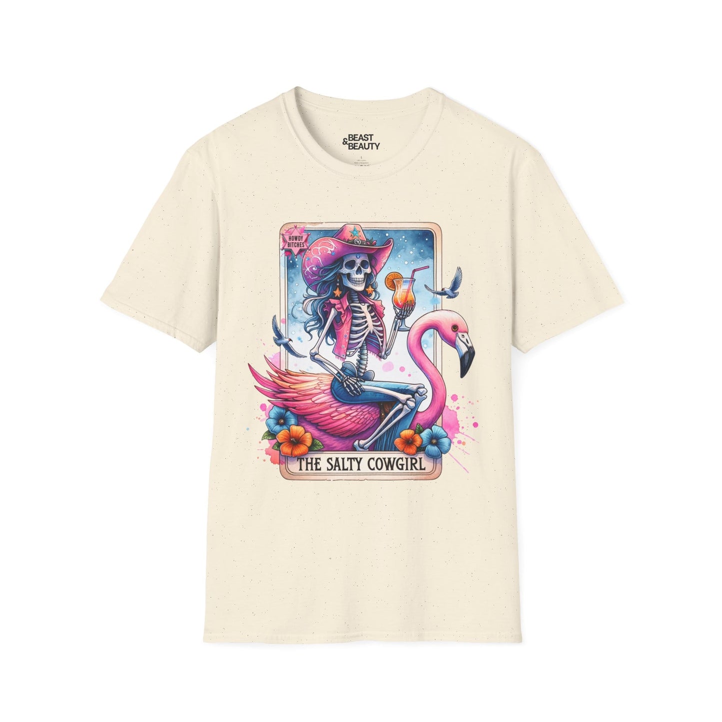 The Salty Cowgirl Tarot Graphic T-Shirt Natural / M gift_idea unique_gift personalised_gift