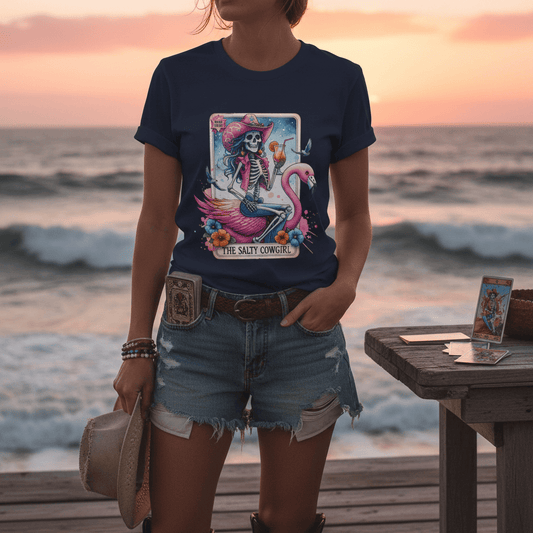 The Salty Cowgirl Tarot Graphic T-Shirt gift_idea unique_gift personalised_gift