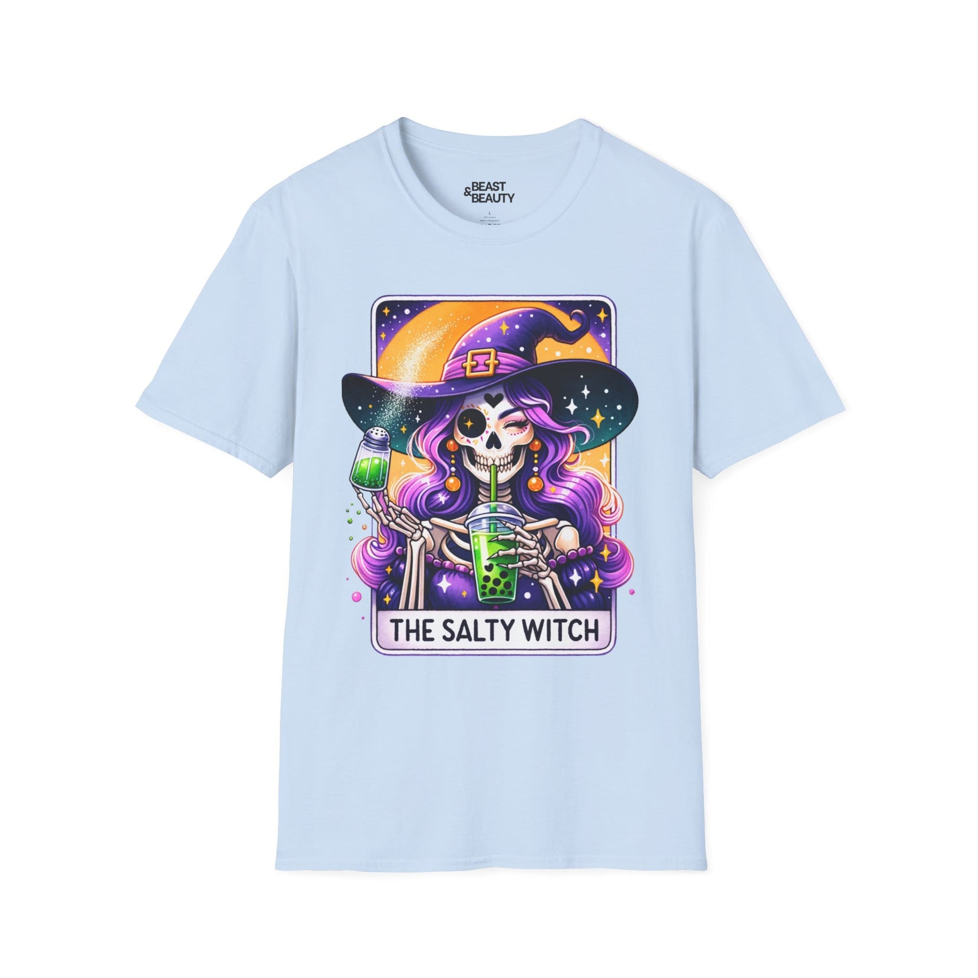 The Salty Witch Tarot Bubble Tea T-Shirt Light Blue / S gift_idea unique_gift personalised_gift