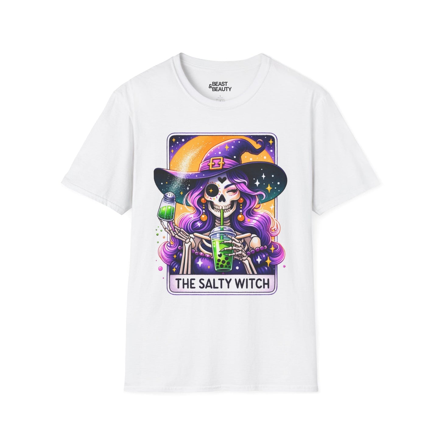 The Salty Witch Tarot Bubble Tea T-Shirt White / S gift_idea unique_gift personalised_gift
