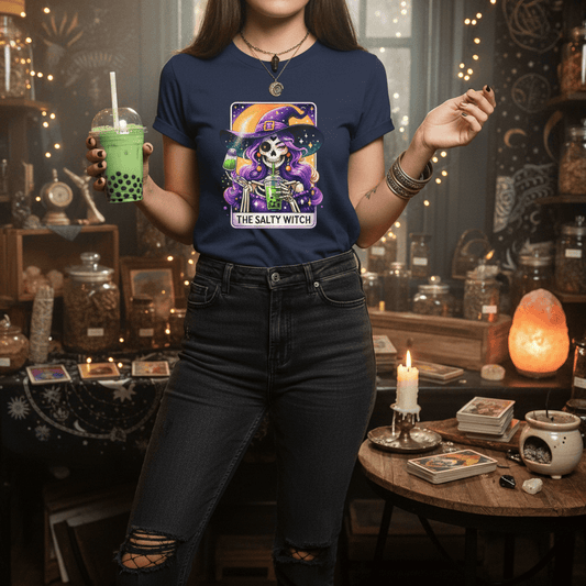 The Salty Witch Tarot Bubble Tea T-Shirt gift_idea unique_gift personalised_gift