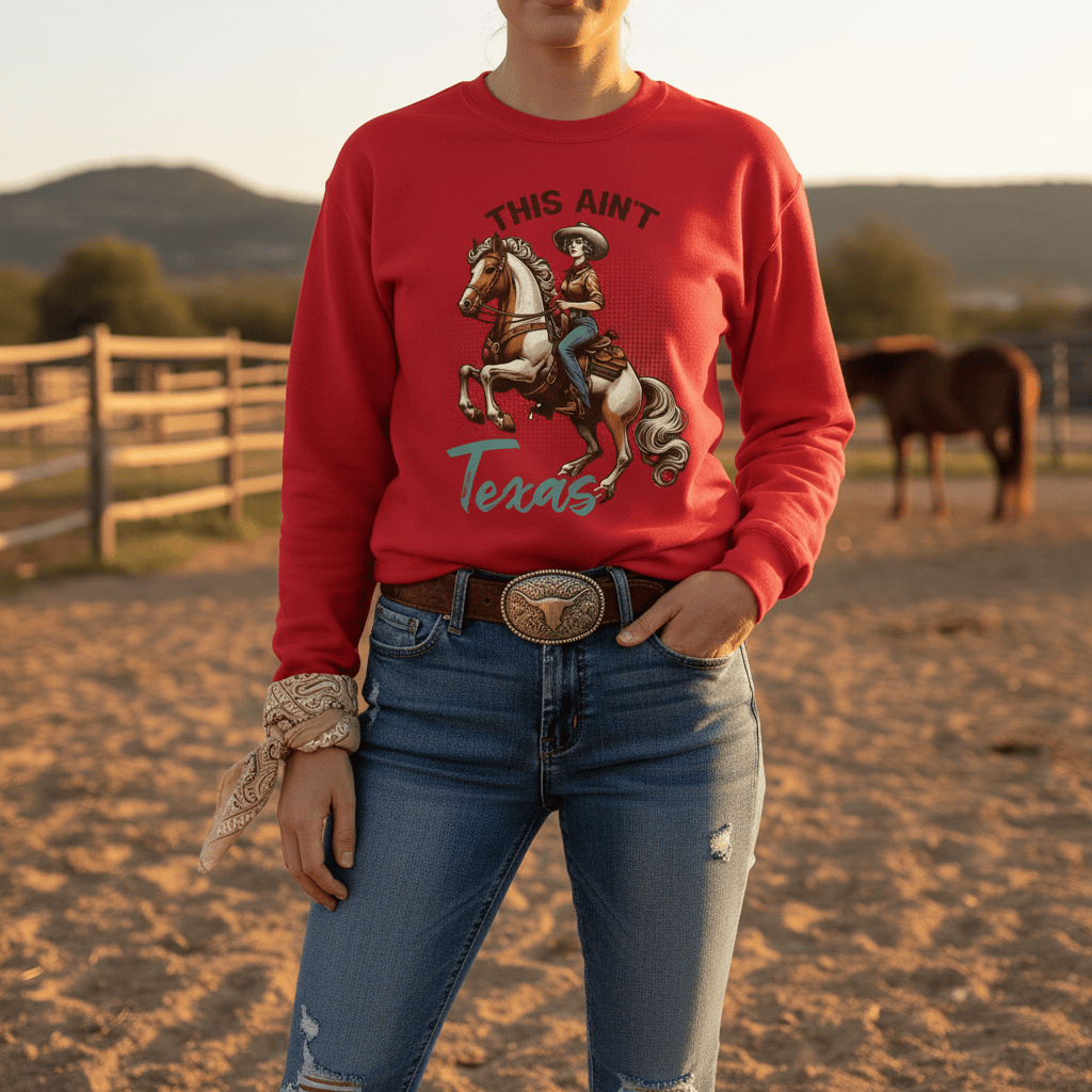 This Ain’t Texas Cowgirl Sweatshirt gift_idea unique_gift personalised_gift