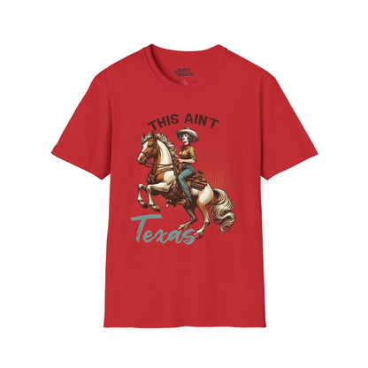 this ain t texas cowgirl t-shirt red t-shirt uk cowgirl gift idea