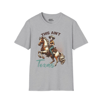 this ain t texas cowgirl t-shirt sport grey t-shirt uk cowgirl gift idea