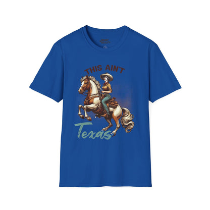 this ain t texas cowgirl t-shirt royal t-shirt uk cowgirl gift idea
