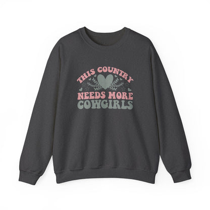 this country needs more cowgirls sweatshirt dark heather sweatshirt uk cowgirl gift idea