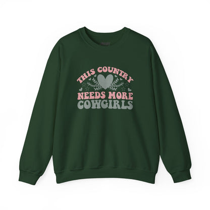 this country needs more cowgirls sweatshirt forest green sweatshirt uk cowgirl gift idea