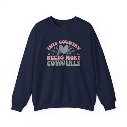 this country needs more cowgirls sweatshirt navy sweatshirt uk cowgirl gift idea