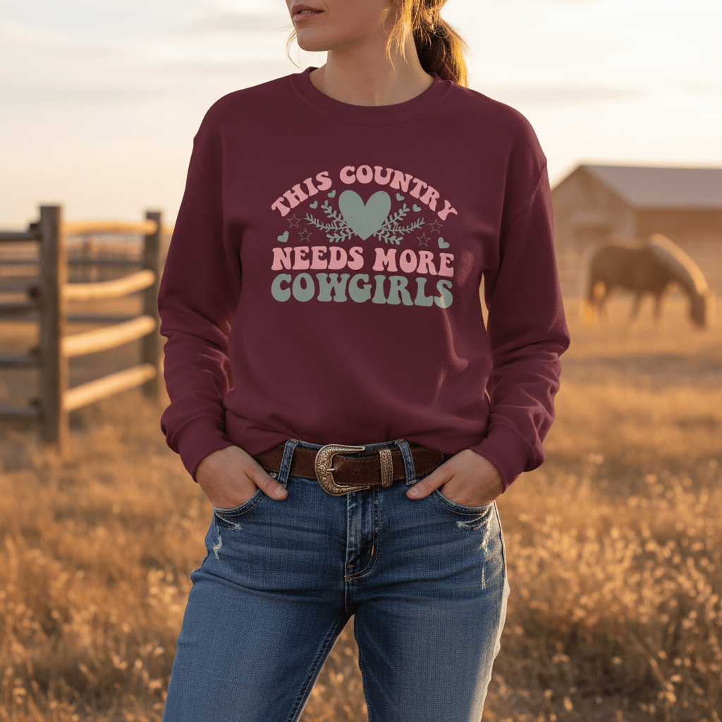 This Country Needs More Cowgirls Sweatshirt gift_idea unique_gift personalised_gift