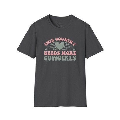 this country needs more cowgirls t-shirt dark heather t-shirt uk cowgirl gift idea