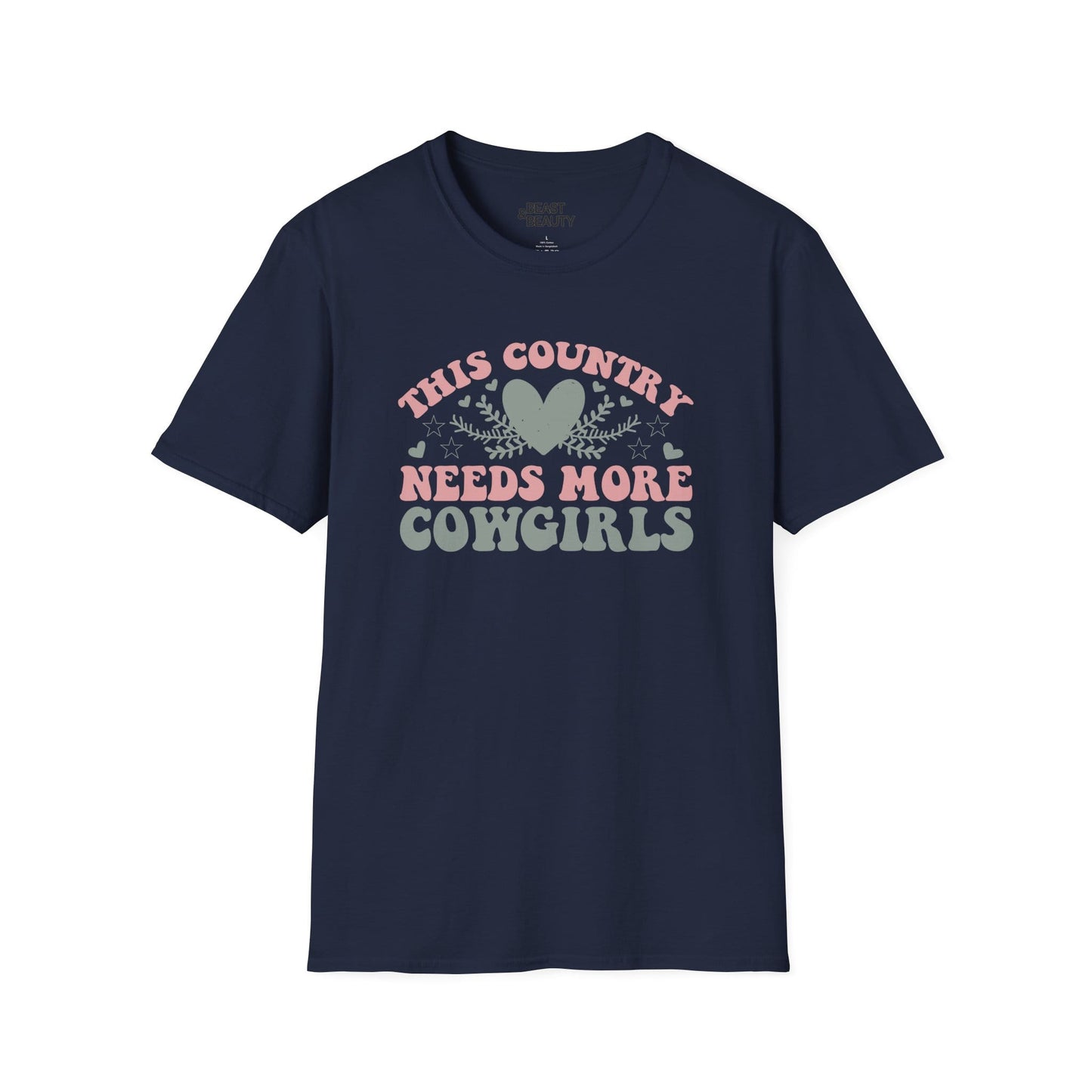 this country needs more cowgirls t-shirt navy t-shirt uk cowgirl gift idea
