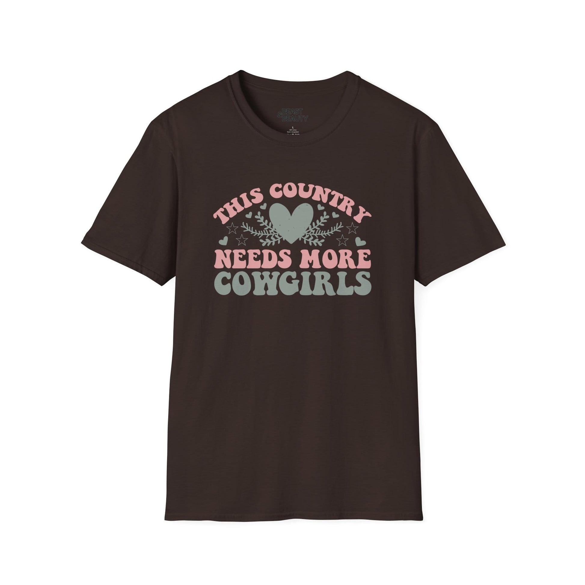 this country needs more cowgirls t-shirt dark chocolate t-shirt uk cowgirl gift idea