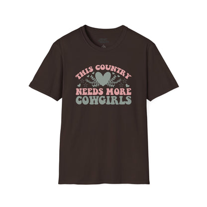 this country needs more cowgirls t-shirt dark chocolate t-shirt uk cowgirl gift idea