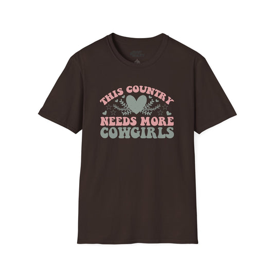 this country needs more cowgirls t-shirt dark chocolate t-shirt uk cowgirl gift idea