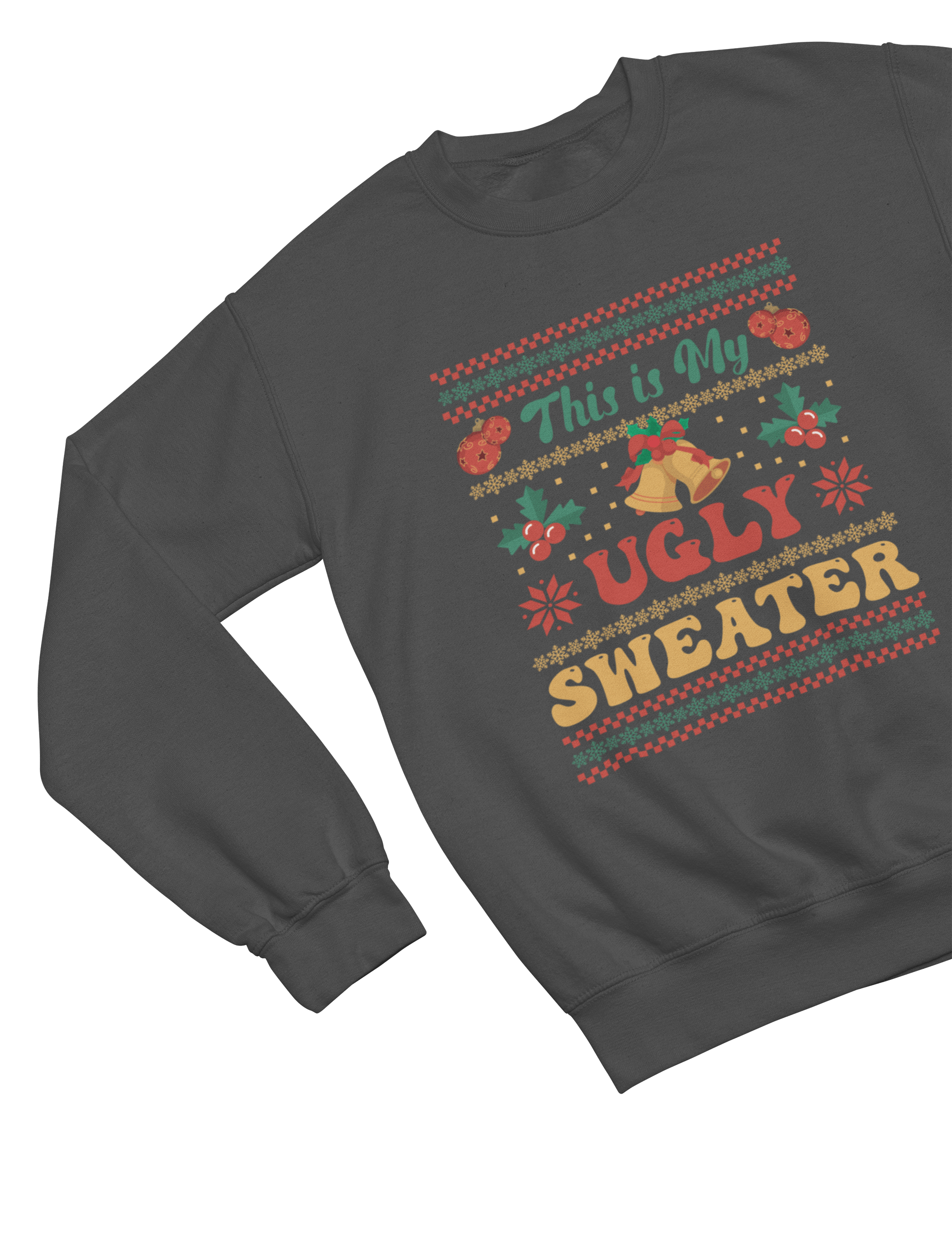 Beast and Beauty Sweatshirt / 3XL (Adult) / Gray This Is My Ugly Christmas Sweater – Funny Holiday Sweatshirt
