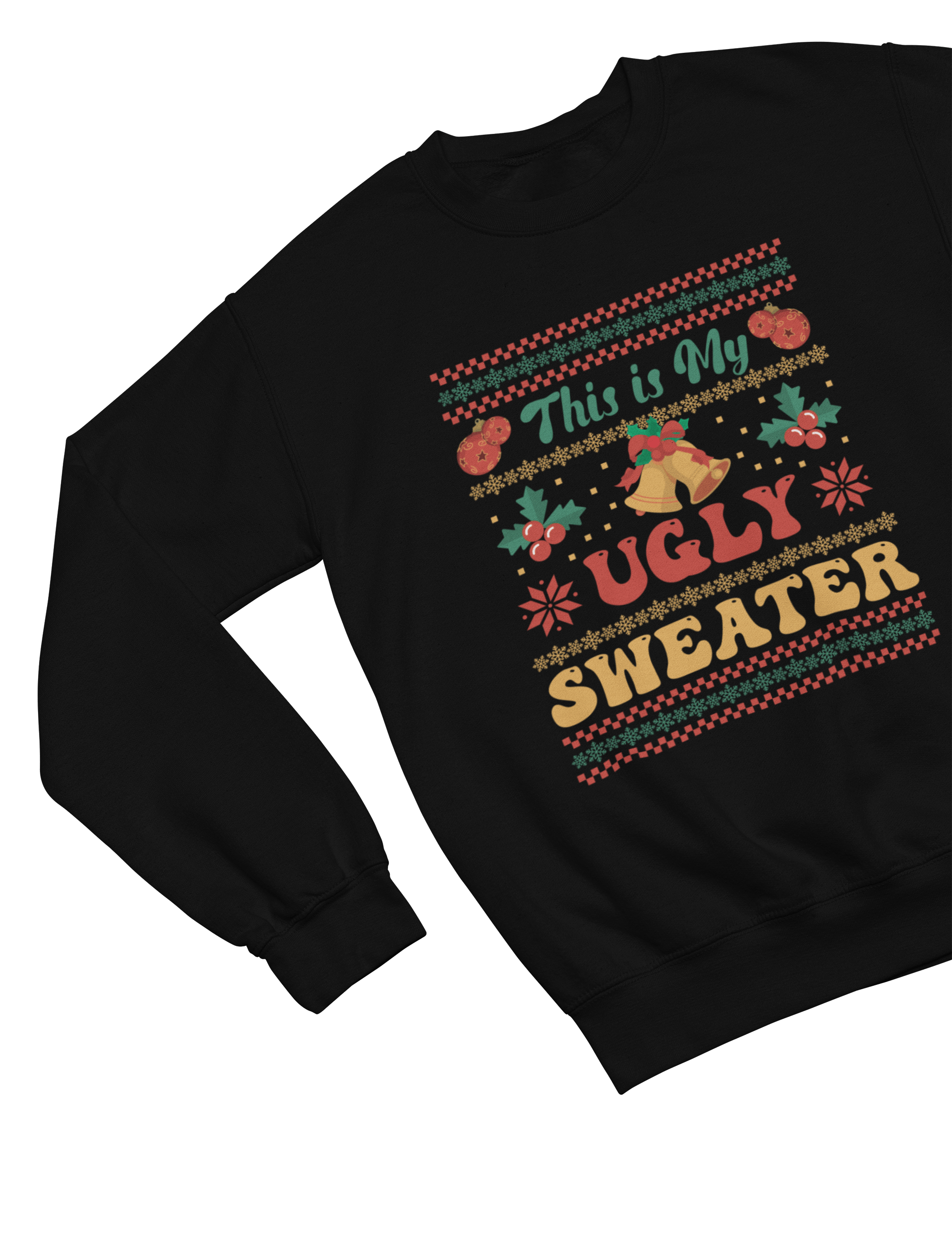 Beast and Beauty Sweatshirt / 3XL (Adult) / Black This Is My Ugly Christmas Sweater – Funny Holiday Sweatshirt