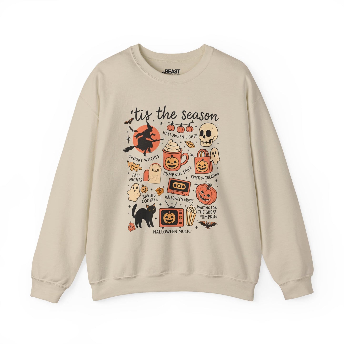 ’Tis The Season Halloween Sweatshirt Sand / S gift_idea unique_gift personalised_gift