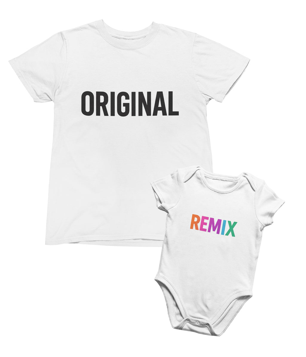Original & Remix Matching Parent and Baby T-Shirt Gift Set